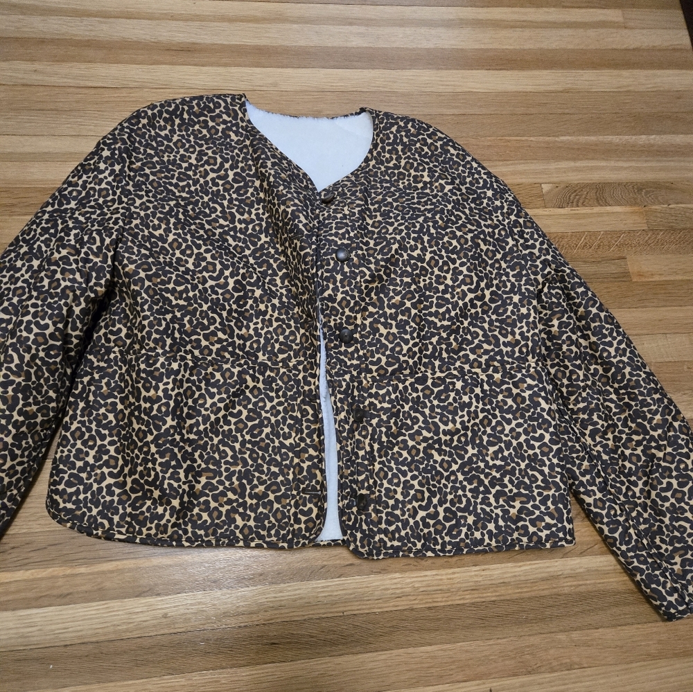 Sézane Leopard Print Jacket in Brown and Black - Picture 2 of 7